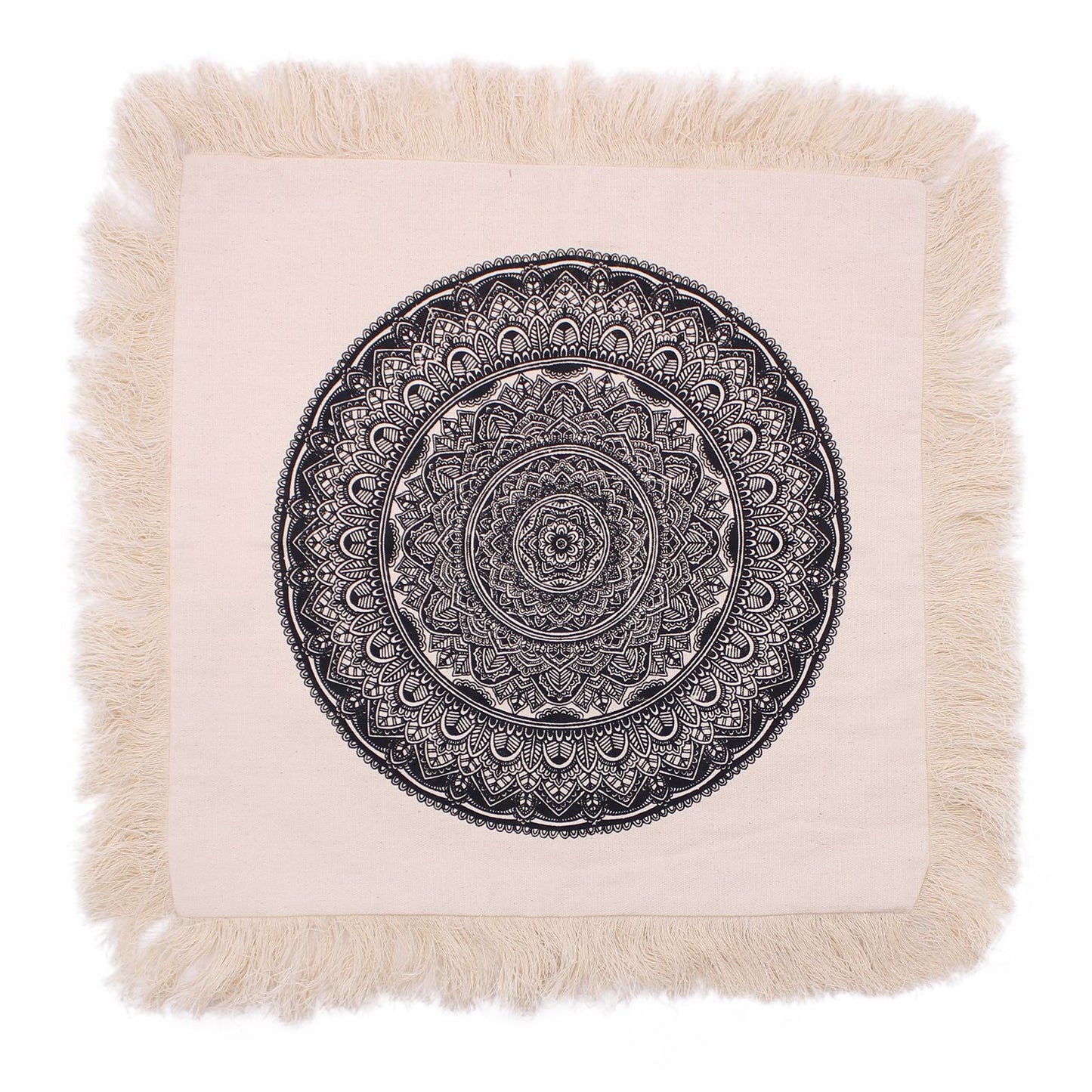 Traditional Mandala Cushion Cover - 45x45cm - black - Luna Panther