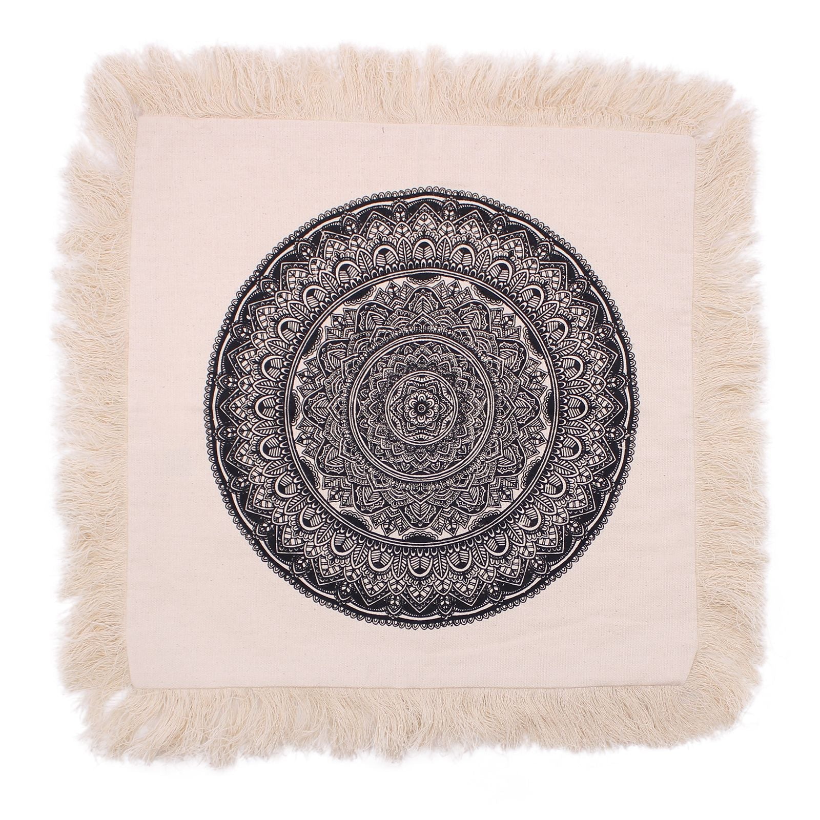 Traditional Mandala Cushion Cover - 45x45cm - black - Luna Panther