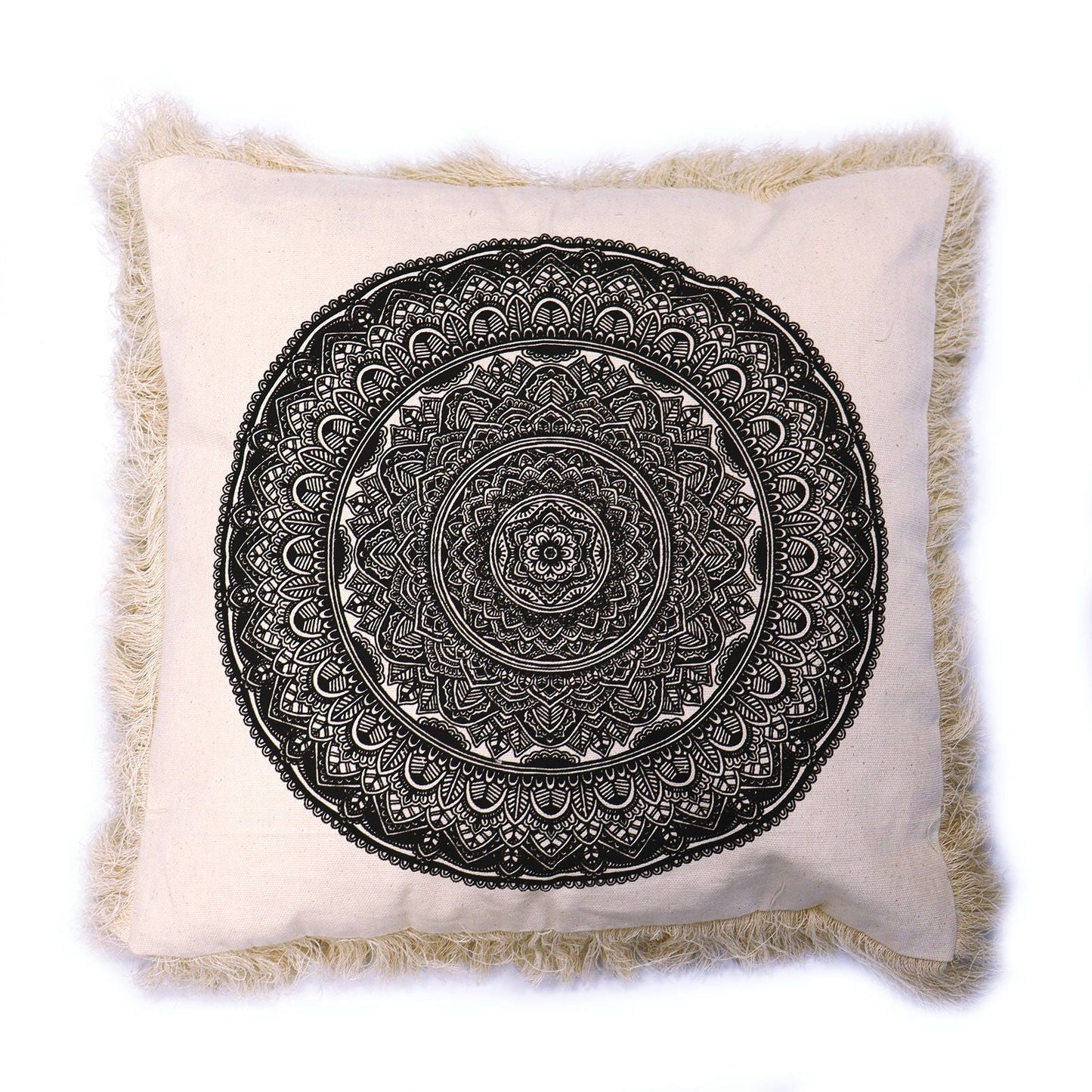 Traditional Mandala Cushion Cover - 45x45cm - black - Luna Panther