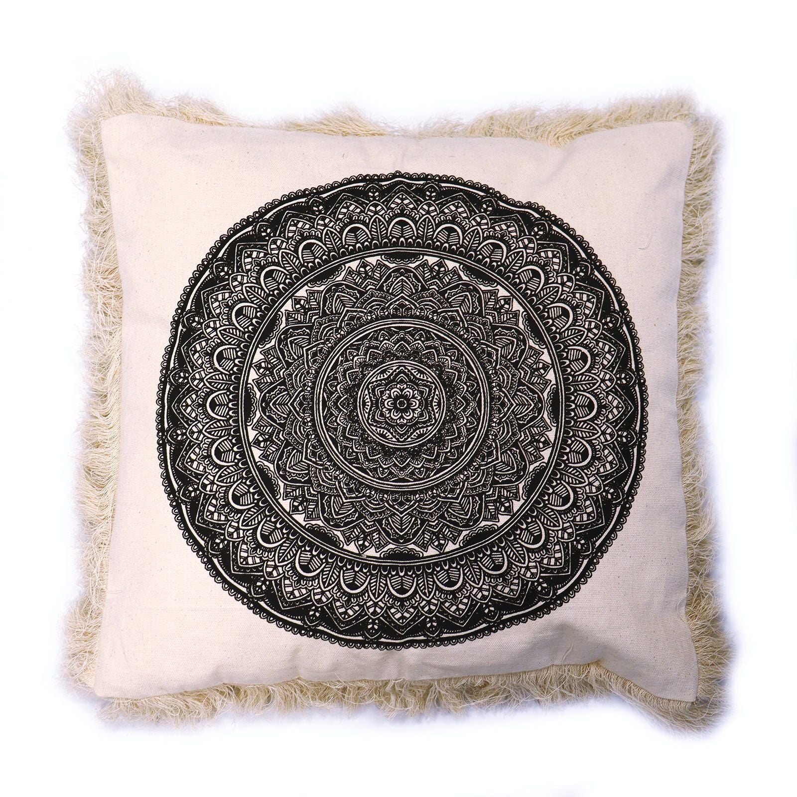 Traditional Mandala Cushion Cover - 45x45cm - black - Luna Panther