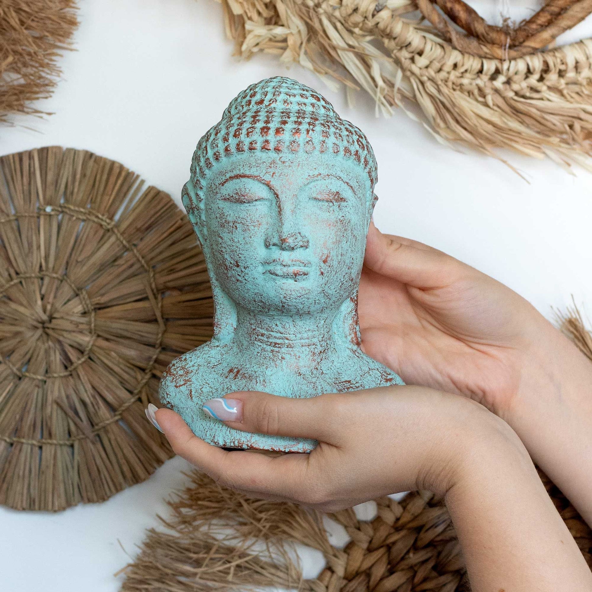 Tranquility Buddha Head - Green Copper - Luna Panther