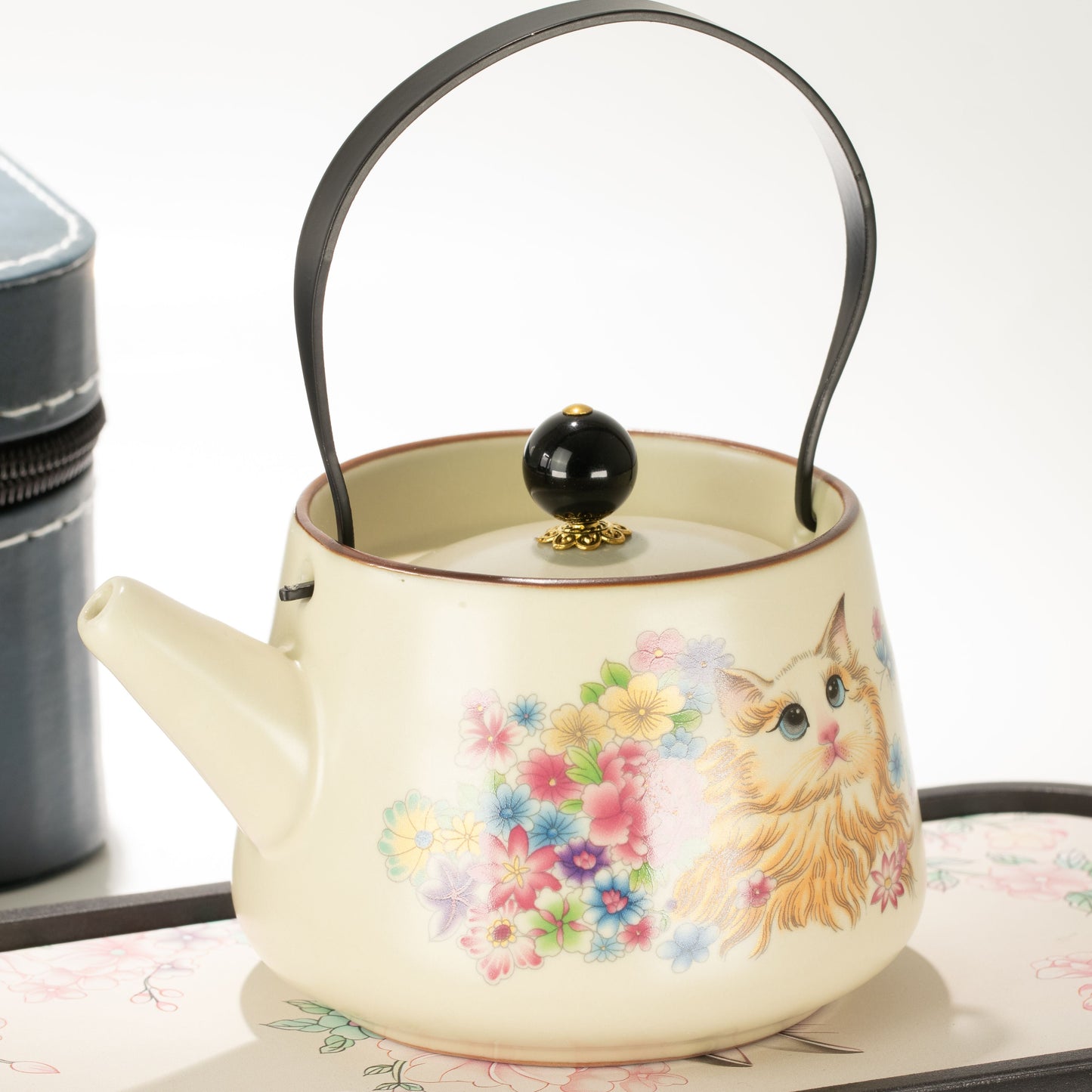 Travel Teapot Set & Two Cups – Cat Lover - Luna Panther