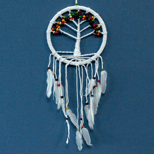Polished Tree of Life Dreamcatcher - Cotton 22cm (assorted) featuring natural patterning and unique variations - Luna Panther