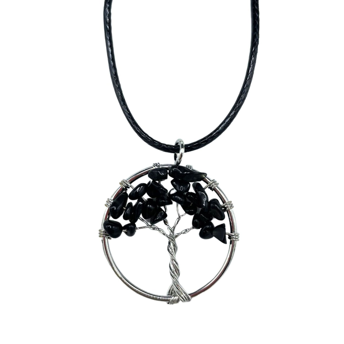 Tree of Life Pendant - Black Agate - Luna Panther