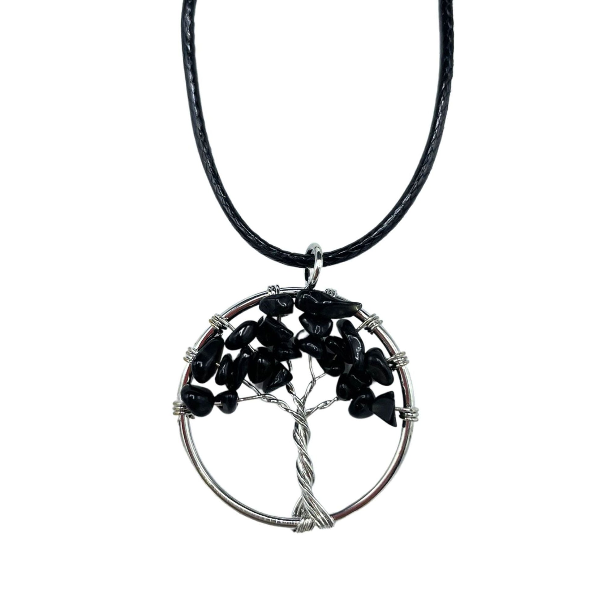 Tree of Life Pendant - Black Agate - Luna Panther