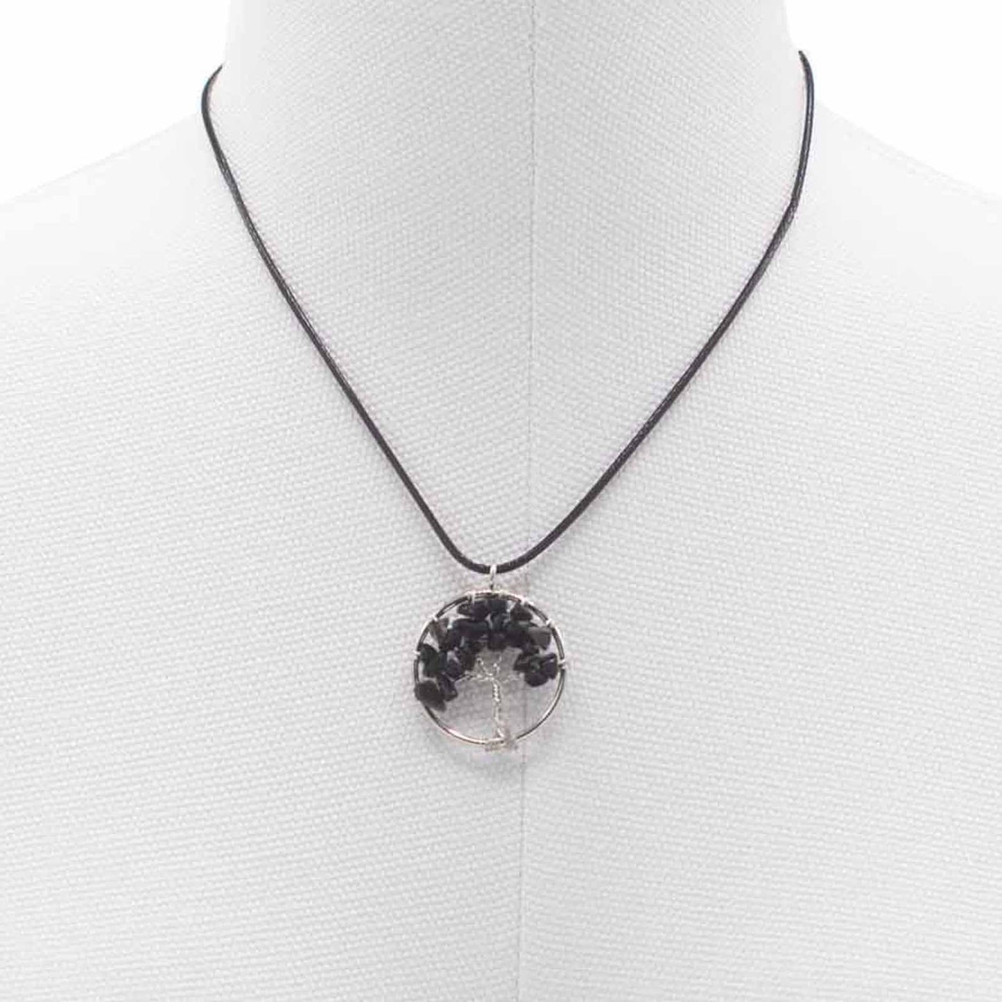Tree of Life Pendant - Black Agate - Luna Panther
