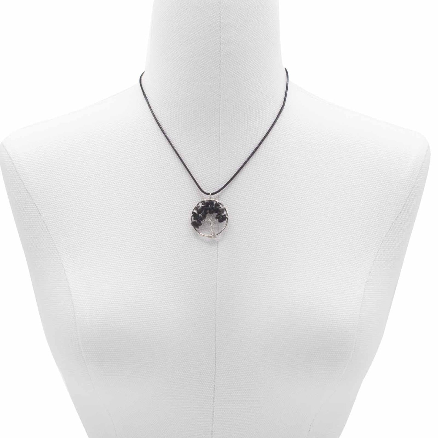 Tree of Life Pendant - Black Agate - Luna Panther