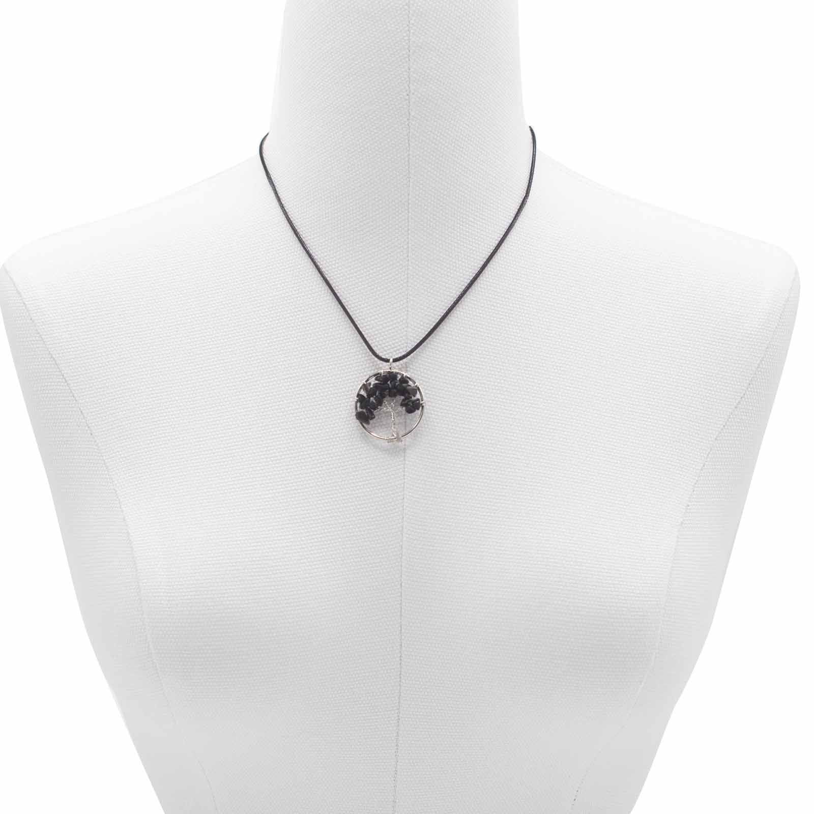 Tree of Life Pendant - Black Agate - Luna Panther