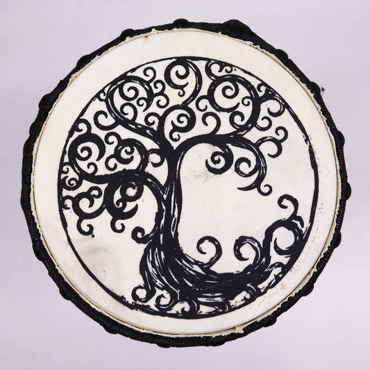 Tree of Life Wide Top Djembe Drum - 40cm High detail view 2 at Luna Panther alternate view