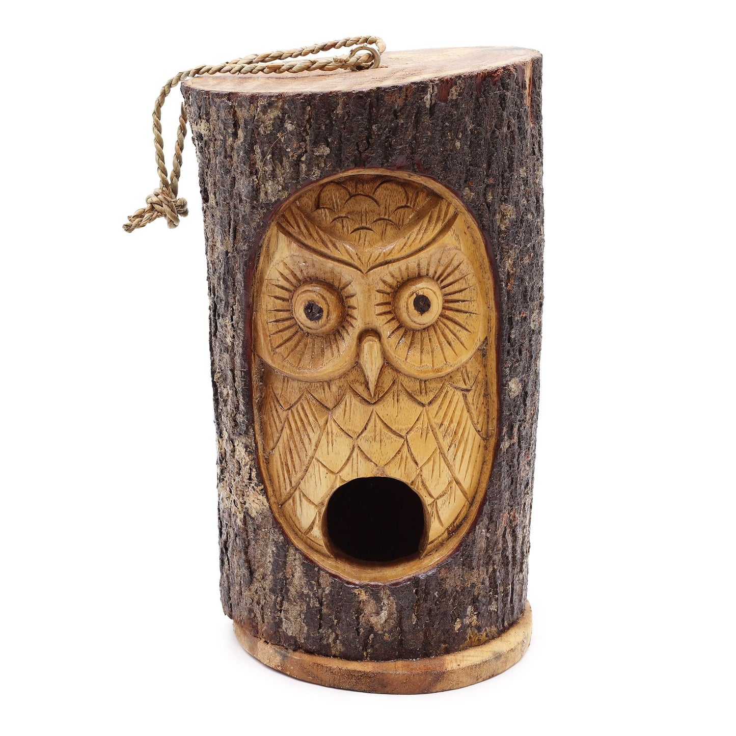 Tree Trunk Face - Bird House - Wise Owl - Luna Panther