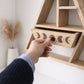 Triangle Shaped Wall Shelf with Drawer - Luna Panther