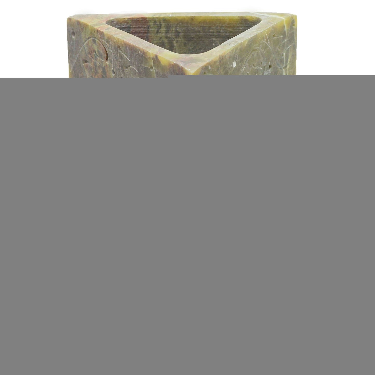 Polished Triangle Soapstone Oil Burner 11x9cm - Elephant featuring natural patterning and unique variations - Luna Panther