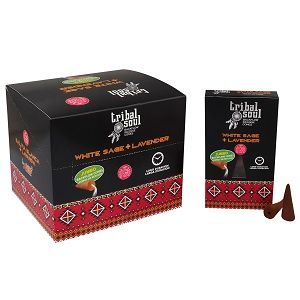 Tribal Soul Backflow Incense Cones - White Sage + Lavender - Luna Panther