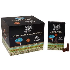 Tribal Soul Backflow Incense Cones - White Sage + Palo Santo - Luna Panther