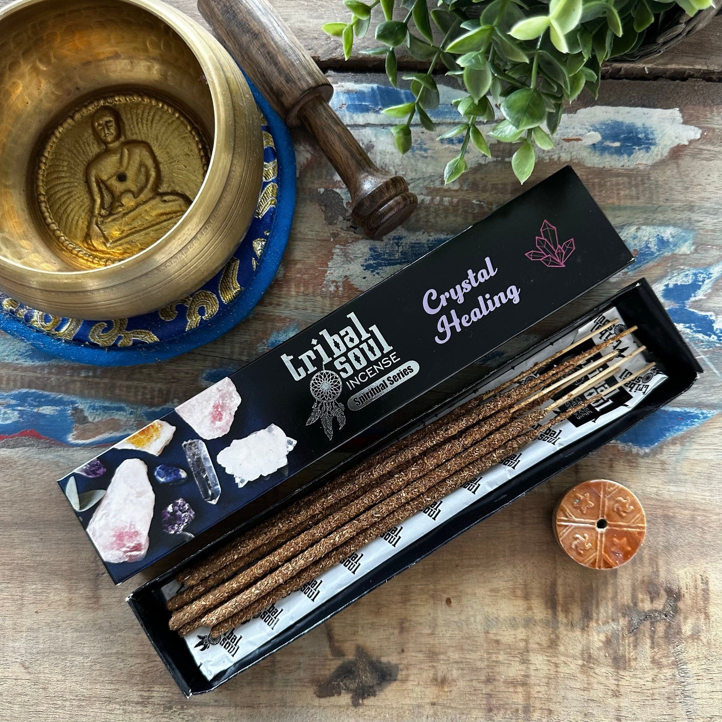 Tribal Soul Spiritual Incense Sticks and Ceramic Holder - Crystal Healing - Luna Panther