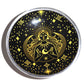 Triple Leg Enamelled Offering Plate - Gold Goddess on Black - Luna Panther