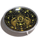 Triple Leg Enamelled Offering Plate - Gold Goddess on Black - Luna Panther