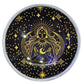 Triple Leg Enamelled Offering Plate - Gold Goddess on Black - Luna Panther