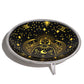 Triple Leg Enamelled Offering Plate - Gold Goddess on Black - Luna Panther