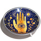 Triple Leg Enamelled Offering Plate - Hamsa Midnight Blue - Luna Panther