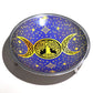Triple Leg Enamelled Offering Plate - Purple Triple Moon - Luna Panther