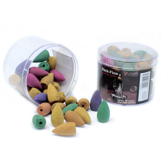 Tub of Assorted Back Flow Incense Cones (approx. 45) - Luna Panther