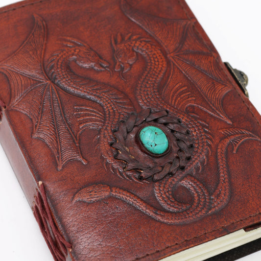 Two Dragons - Esoteric Notebook - Antique Grey - 200 pages Stitch Edge - 17.5x12.5x3cm - Luna Panther
