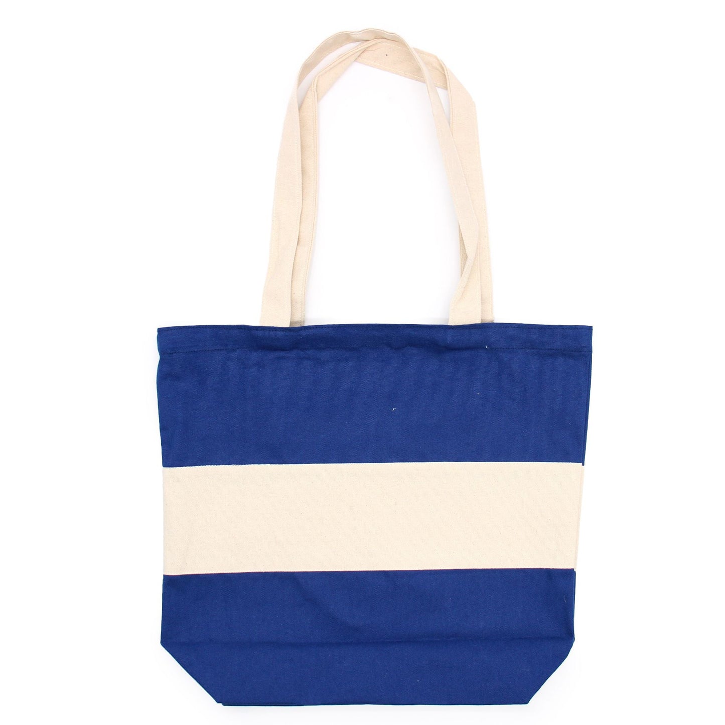 Polished Two Tone Cotton Bag - 38x42x12cm - Blue & Natural - 10oz featuring natural patterning and unique variations - Luna Panther