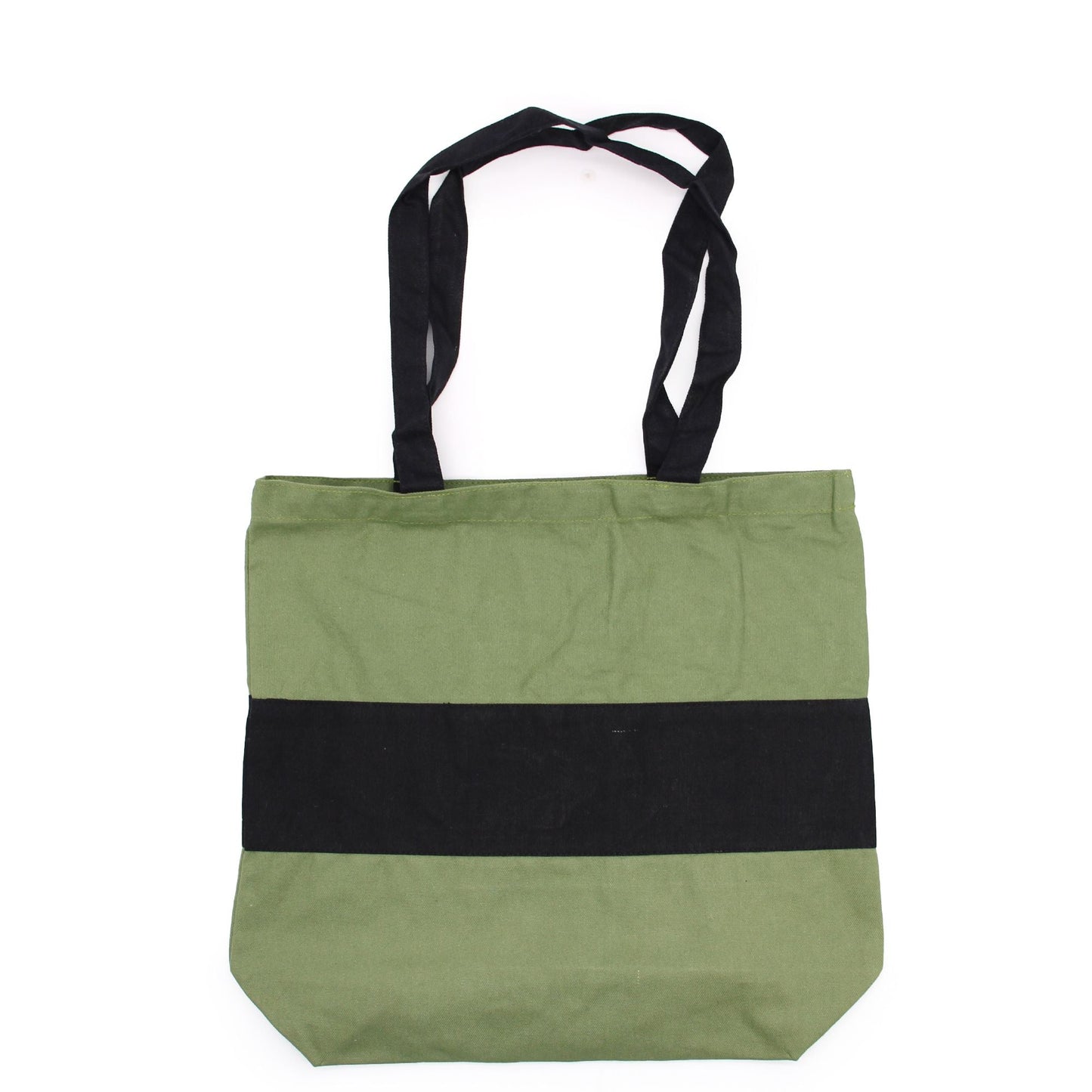 Polished Two Tone Cotton Bag - 38x42x12cm - Green & Black - 10oz featuring natural patterning and unique variations - Luna Panther