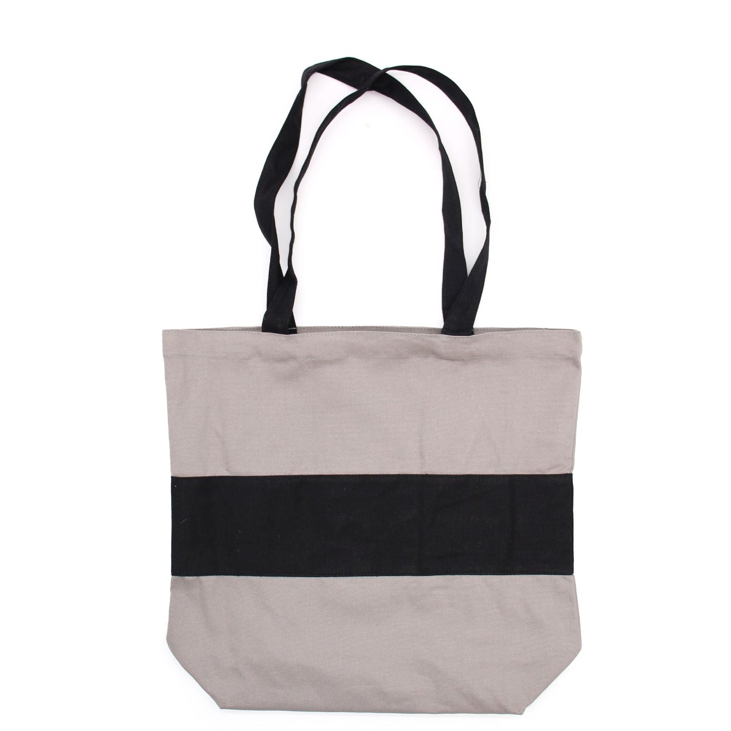 Polished Two Tone Cotton Bag - 38x42x12cm - Grey & Black - 10oz featuring natural patterning and unique variations - Luna Panther