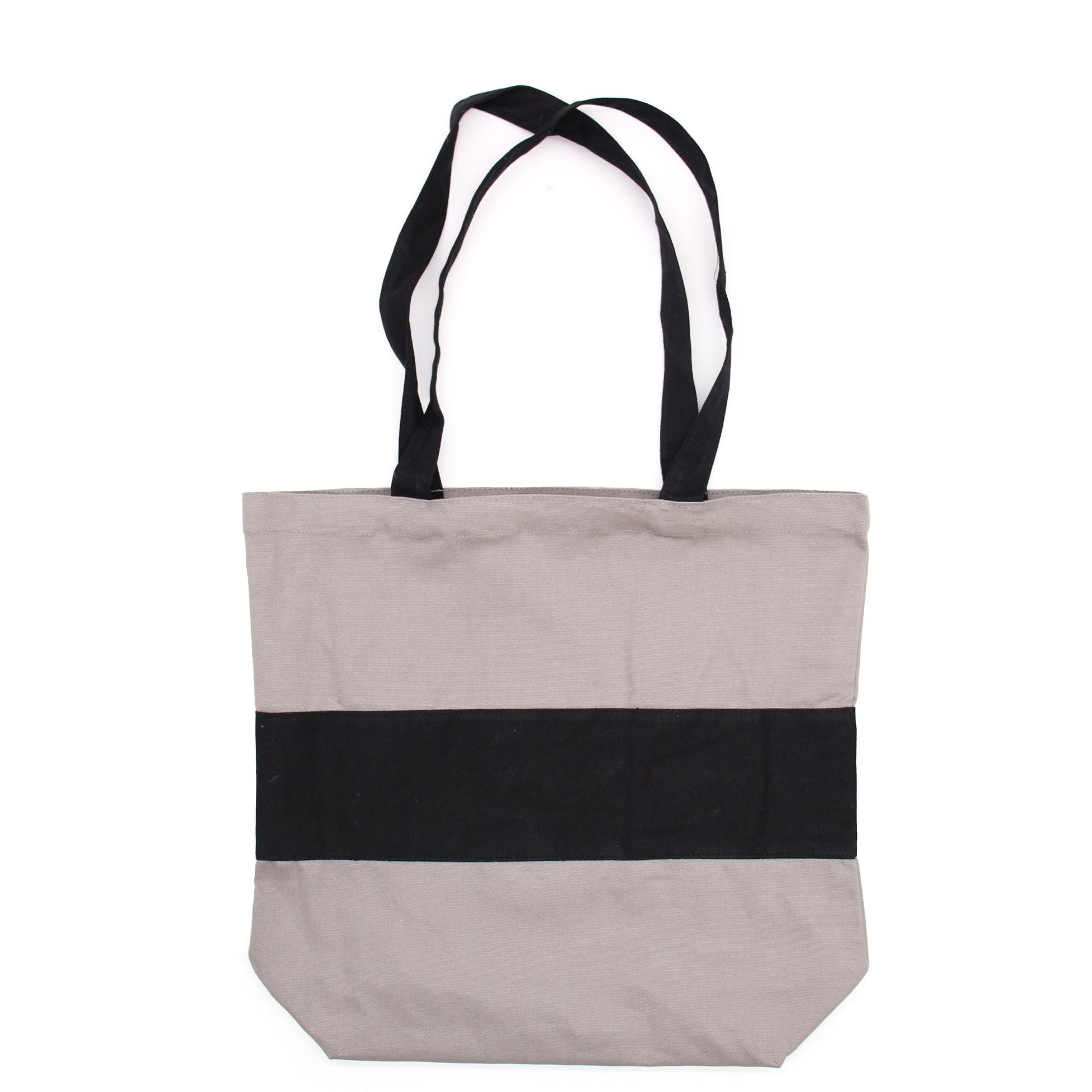 Polished Two Tone Cotton Bag - 38x42x12cm - Grey & Black - 10oz featuring natural patterning and unique variations - Luna Panther