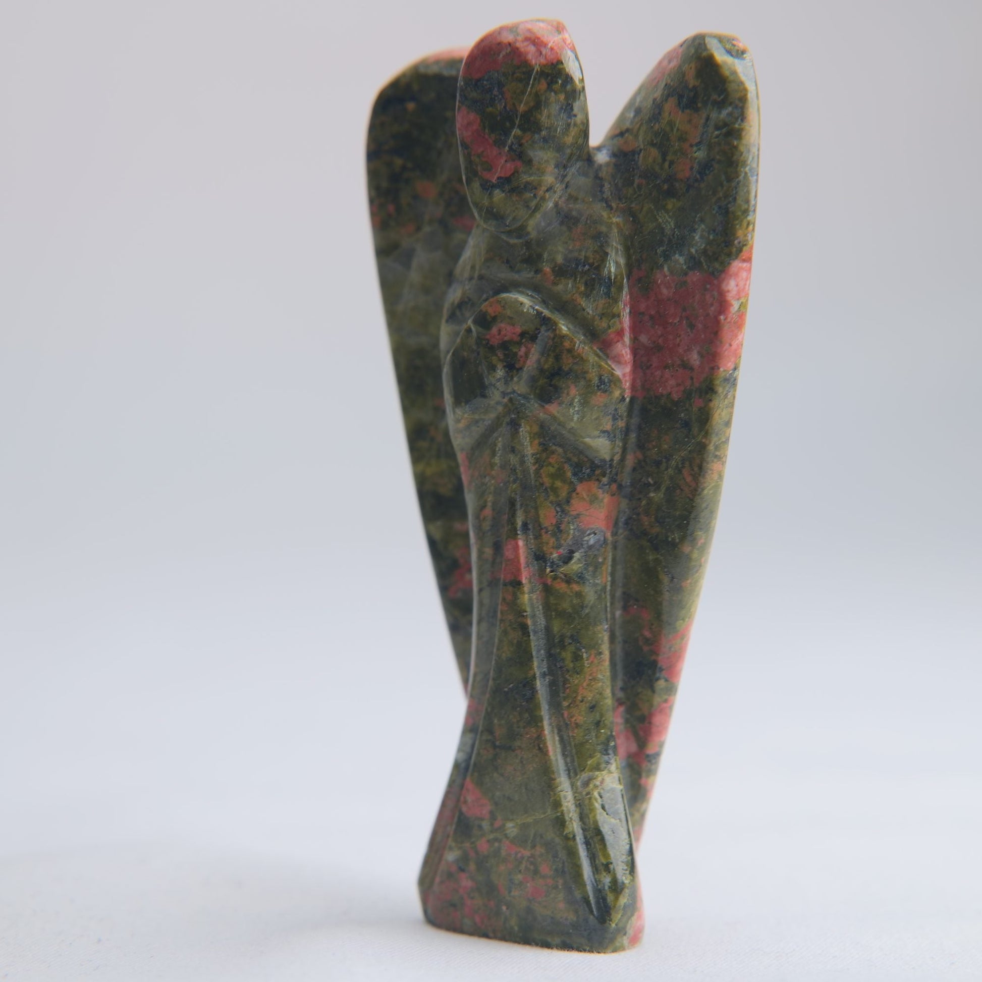 Unakite Angel Carving 60g 80mm - Luna Panther