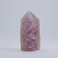 Uruguay amethyst druzy point, 64g, with pale lavender druzy front