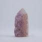 Polished tip and lavender druzy detail on Uruguay amethyst point