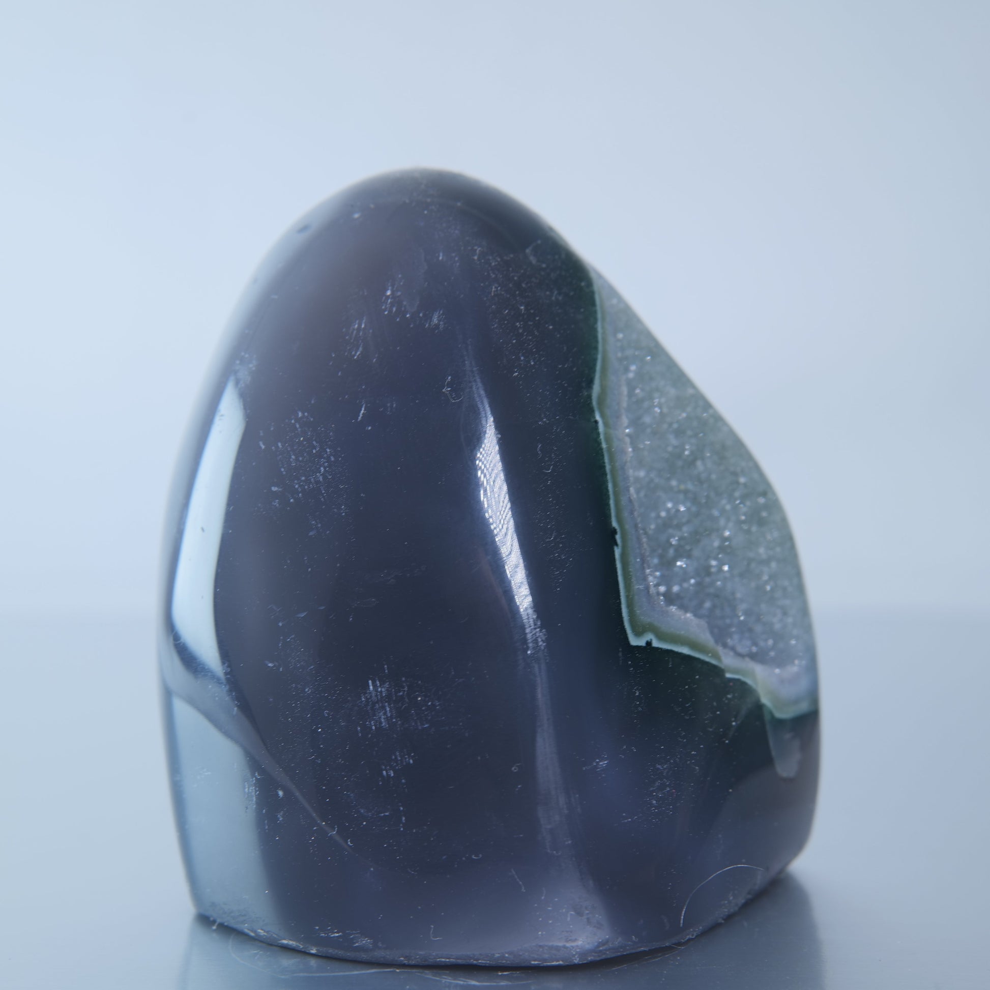 Uruguay Druzy Agate Freeform - 301g Green Rim - Luna Panther