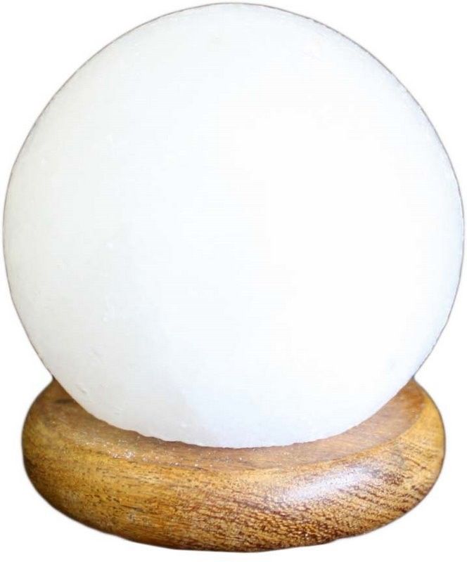 Polished USB Ball Salt Lamp - 8 cm (plain) featuring natural patterning and unique variations - Luna Panther