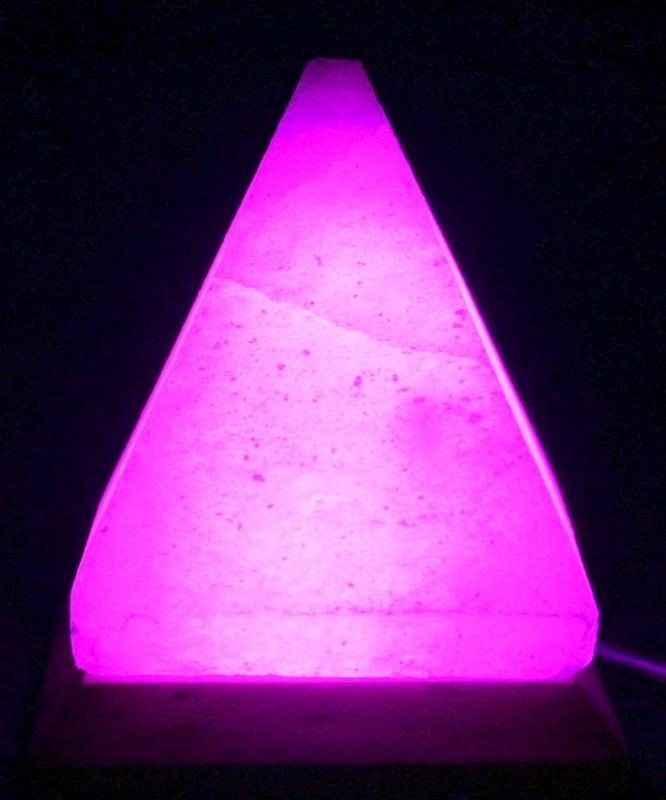 Polished Usb Pyramid Salt Lamp 9 Cm Multi featuring natural patterning and unique variations - Luna Panther