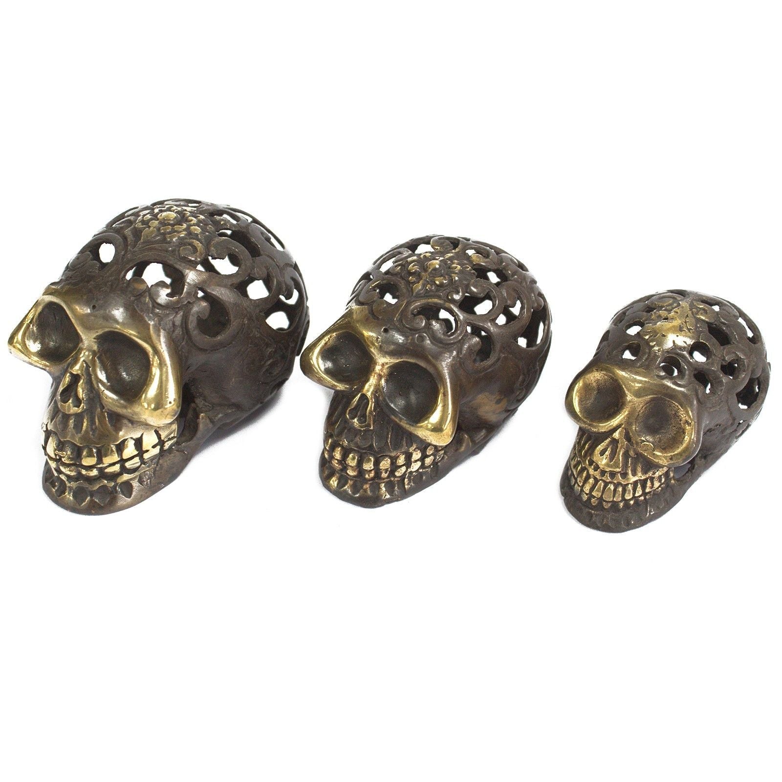 Vintage Brass Skull - Large - Luna Panther