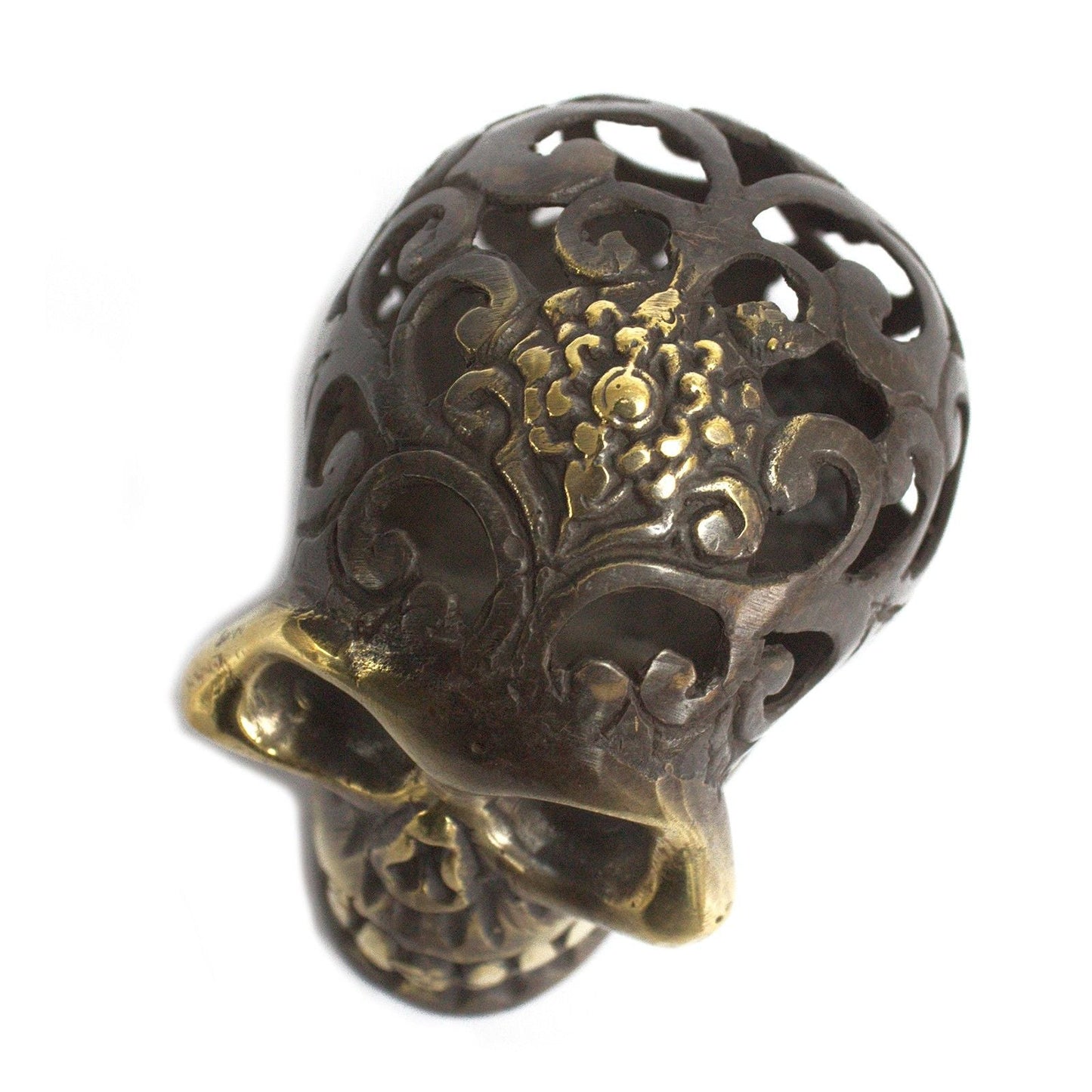 Vintage Brass Skull - Medium - Luna Panther