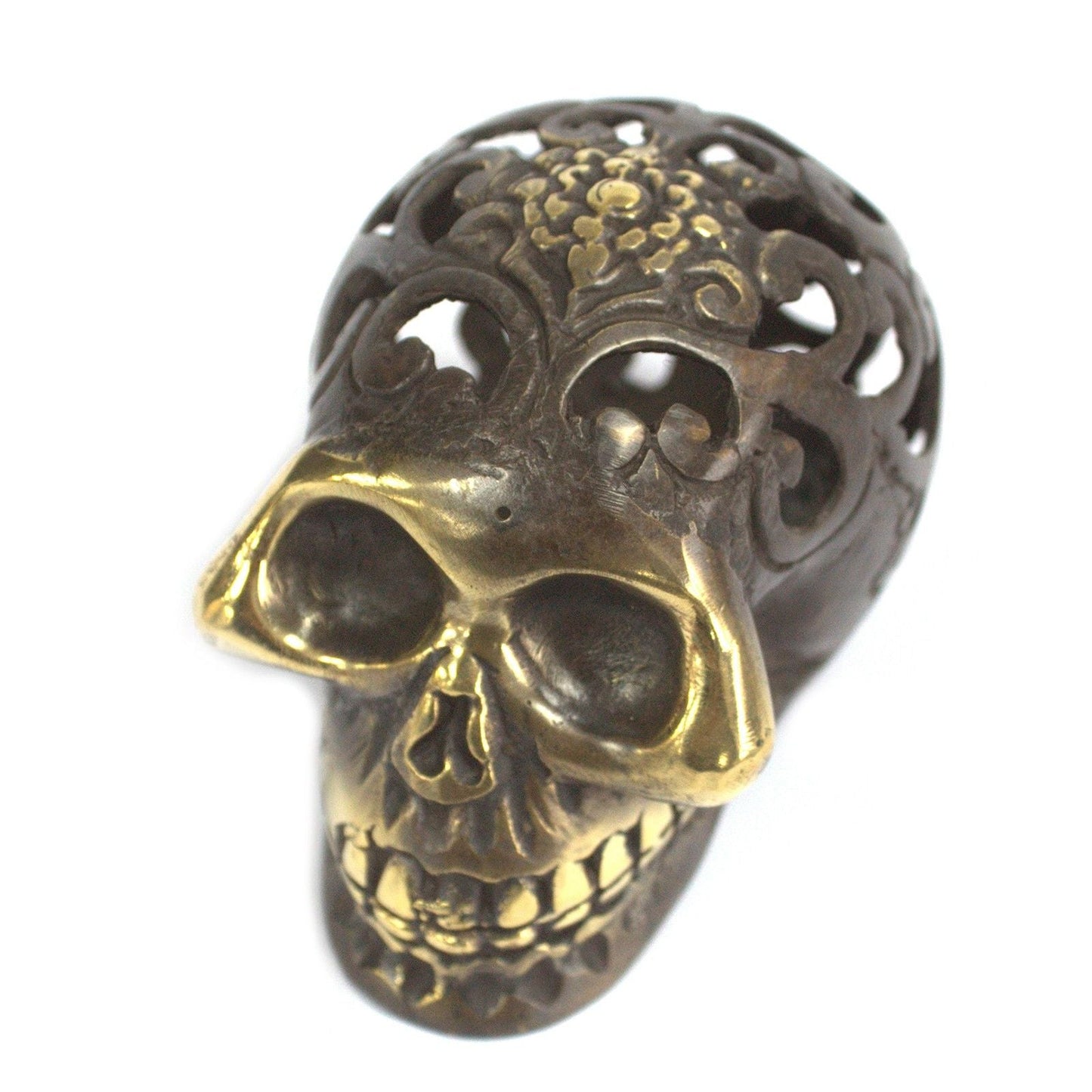 Vintage Brass Skull - Medium - Luna Panther