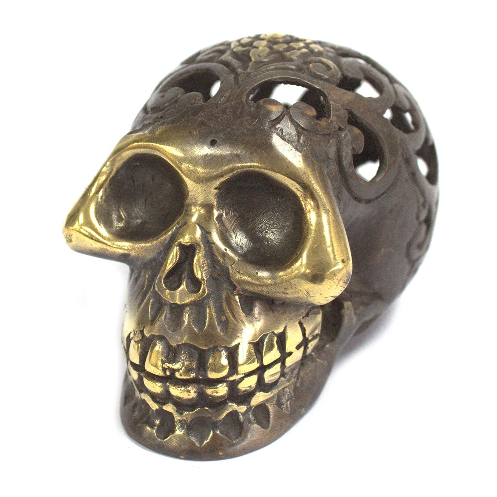 Vintage Brass Skull - Medium - Luna Panther