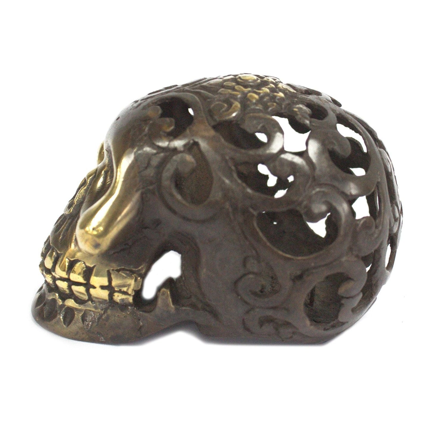 Vintage Brass Skull - Medium - Luna Panther