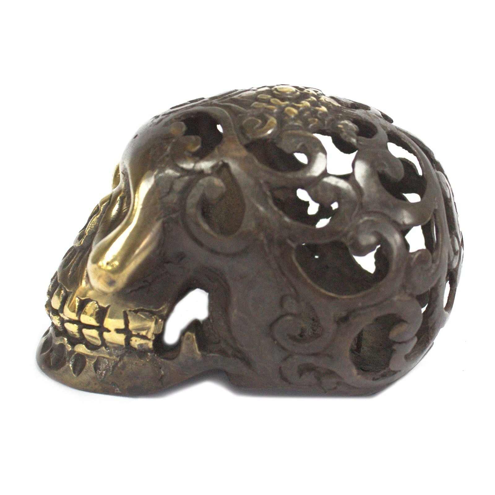 Vintage Brass Skull - Medium - Luna Panther