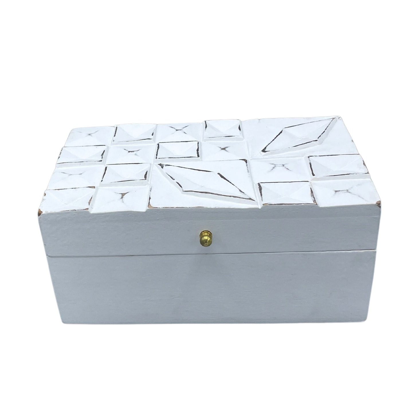 Vintage Deco - Multi Purpose Box - 22x12x10cm - White Diamonds - Luna Panther
