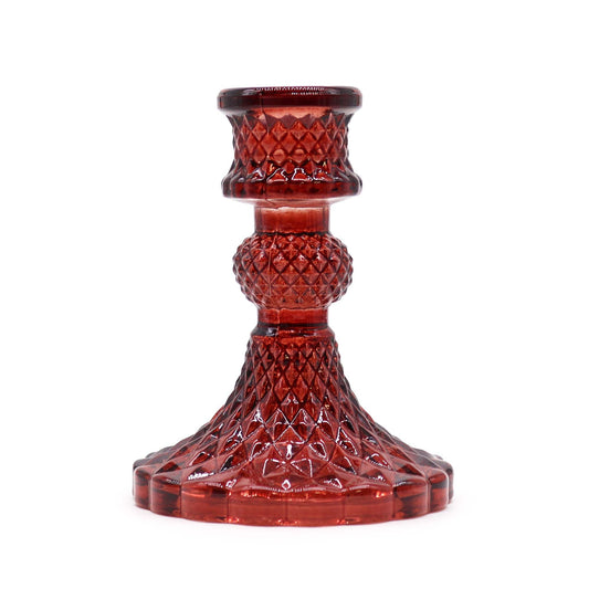 Polished Vintage Dinner Candle Holder - Vampire Red featuring natural patterning and unique variations - Luna Panther
