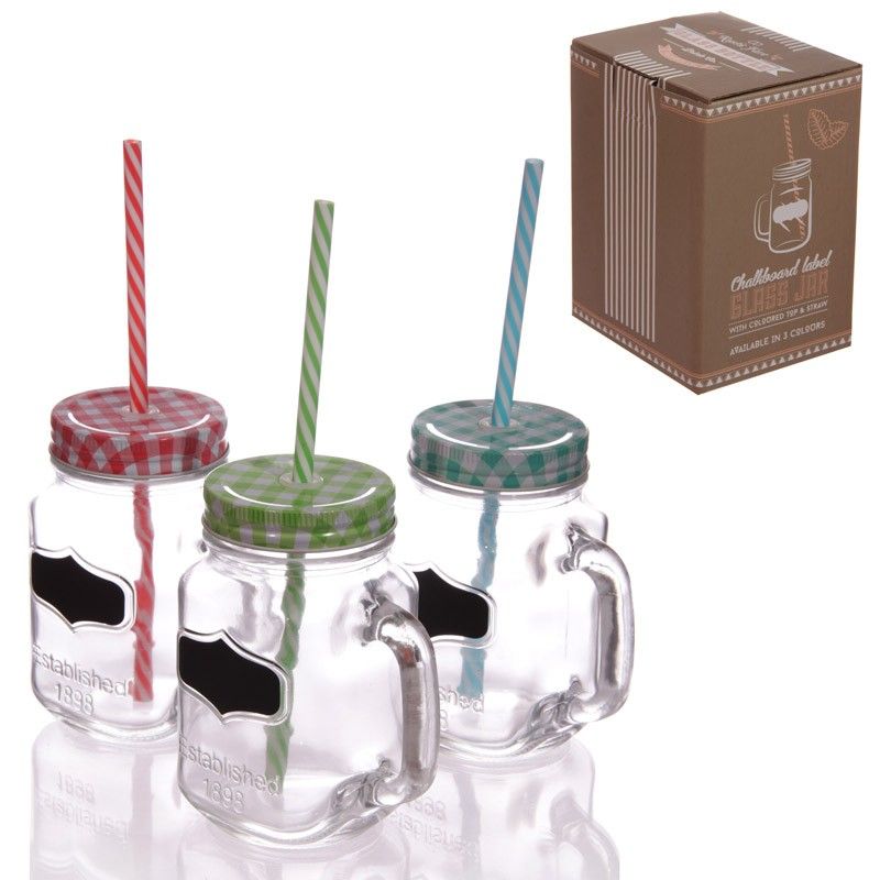 Vintage Drinking Jar and Chalkboard - Green - Luna Panther