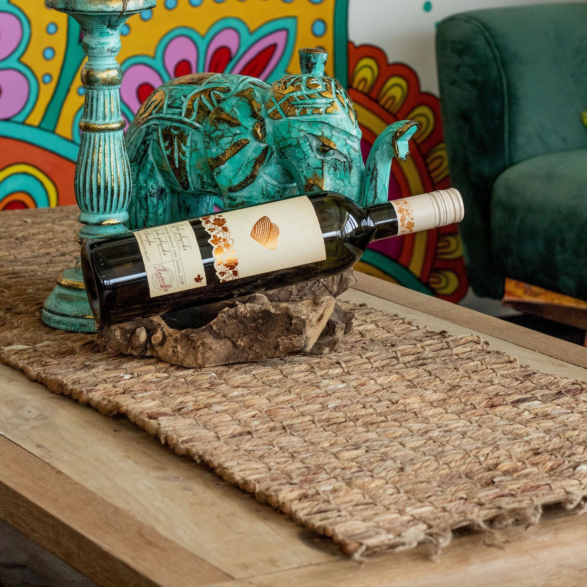 Water Hyacinth Table Runner - Robusta And Fringe - 150cm - Luna Panther