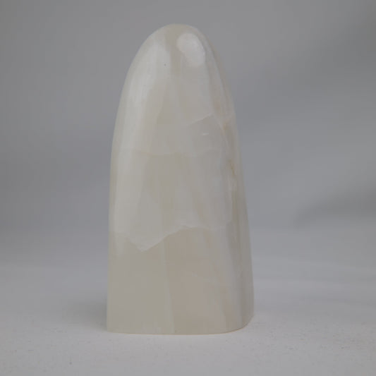 White Calcite Freeform — 270 g (90 mm) — one-of-a-kind natural crystal, product image 1 of 9.
