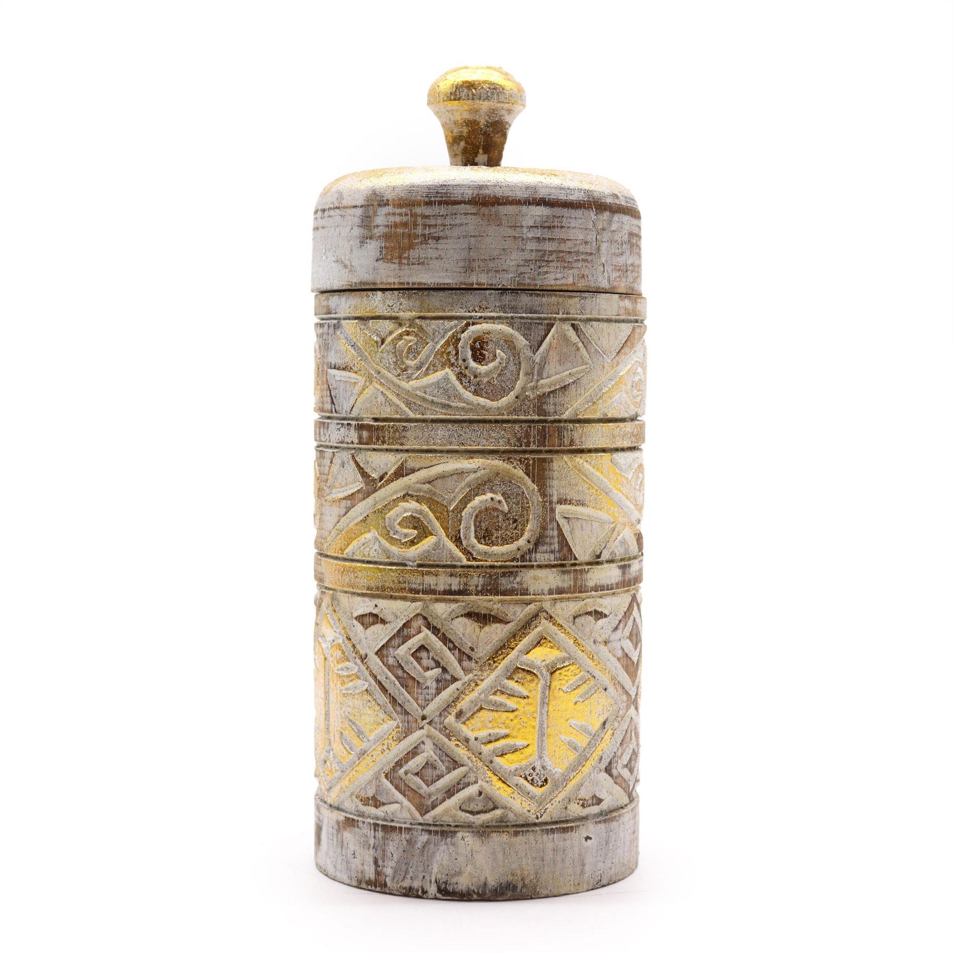 White & Gold - Tall Container - Luna Panther