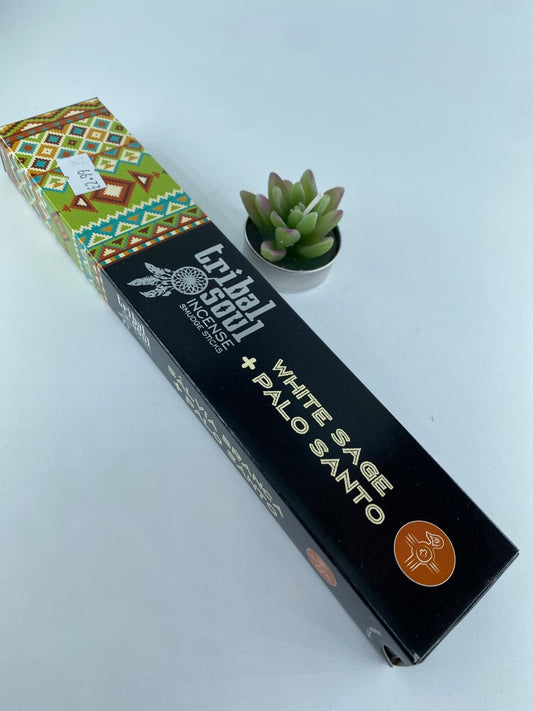 Polished White Sage + Palo Santo - Tribal Soul Incense featuring natural patterning and unique variations - Luna Panther